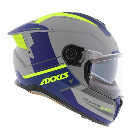 Axxis Hawk SV Evo Integraal helm Daytona C2 mat grijs blauw geel