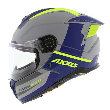 Axxis Hawk SV Evo Integraal helm Daytona C2 mat grijs blauw geel