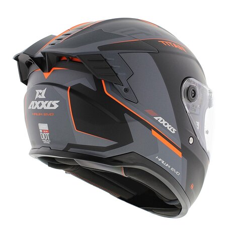 Axxis Hawk SV Evo Integraal helm Titan B4 mat zwart oranje grijs