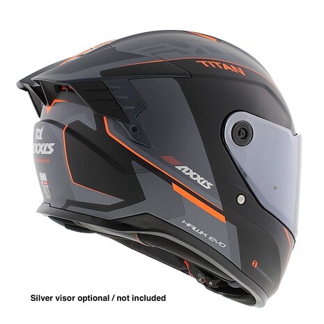 Axxis Hawk SV Evo Integraal helm Titan B4 mat zwart oranje grijs