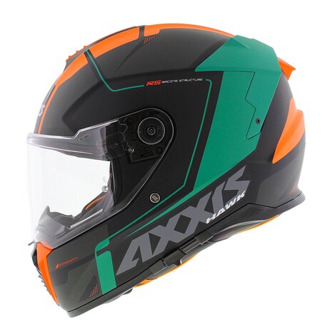 Axxis Hawk SV Integraal helm Spear B4 mat zwart groen oranje