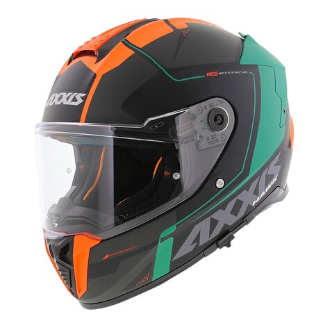 Axxis Hawk SV Integraal helm Spear B4 mat zwart groen oranje