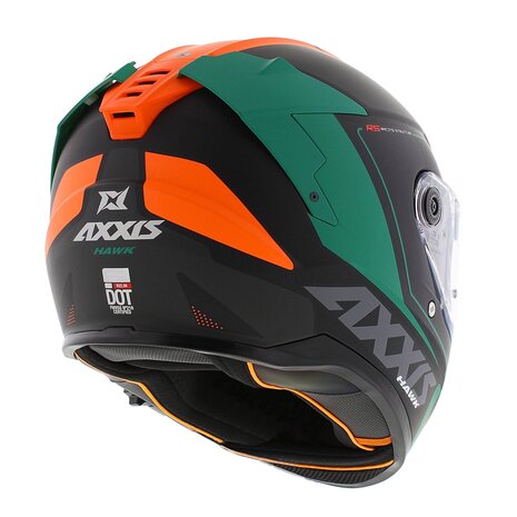 Axxis Hawk SV Integraal helm Spear B4 mat zwart groen oranje