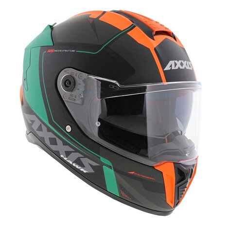 Axxis Hawk SV Integraal helm Spear B4 mat zwart groen oranje