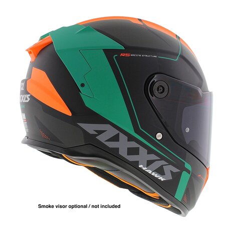 Axxis Hawk SV Integraal helm Spear B4 mat zwart groen oranje