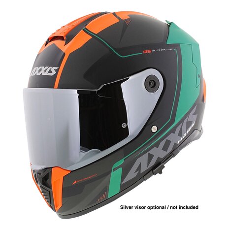 Axxis Hawk SV Integraal helm Spear B4 mat zwart groen oranje
