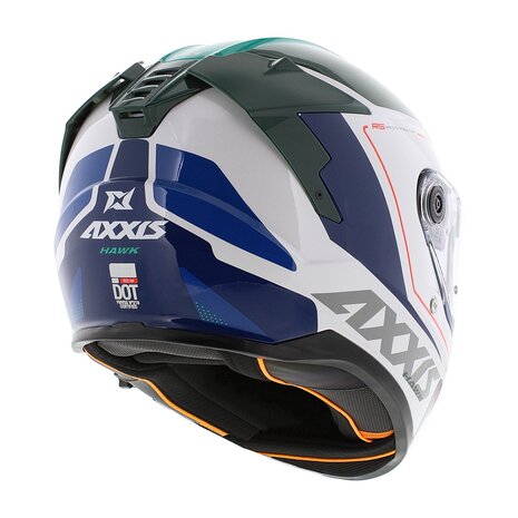 Axxis Hawk SV Integraal helm Spear A6 glans groen wit blauw