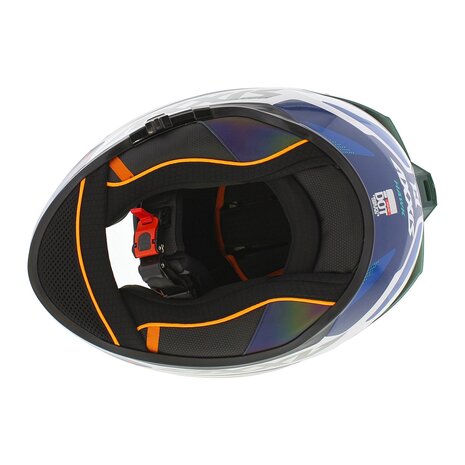 Axxis Hawk SV Integraal helm Spear A6 glans groen wit blauw