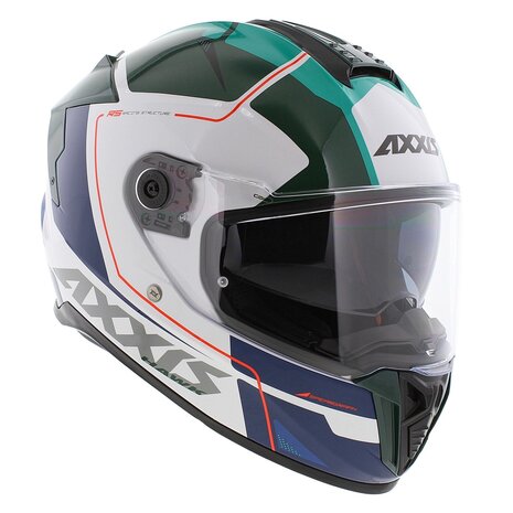 Axxis Hawk SV Integraal helm Spear A6 glans groen wit blauw