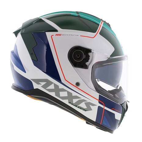 Axxis Hawk SV Integraal helm Spear A6 glans groen wit blauw