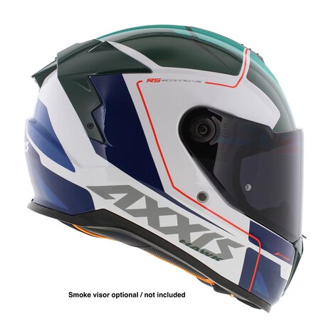 Axxis Hawk SV Integraal helm Spear A6 glans groen wit blauw