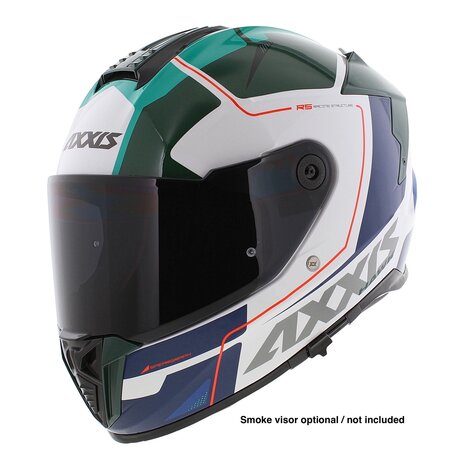 Axxis Hawk SV Integraal helm Spear A6 glans groen wit blauw