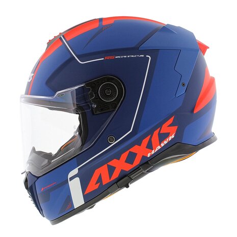 Axxis Hawk SV Integraal helm Spear C5 mat blauw rood