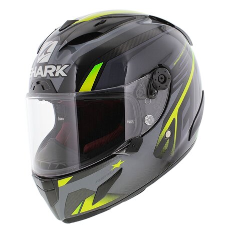 Shark Race-R Pro Carbon Aspy Integraalhelm - Carbon antraciet geel