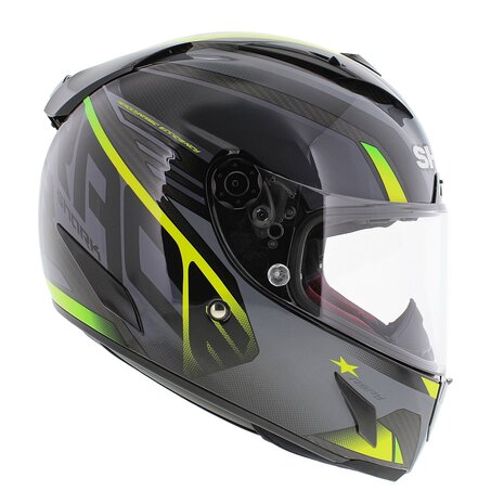 Shark Race-R Pro Carbon Aspy Integraalhelm - Carbon antraciet geel