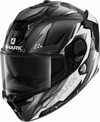 Shark Spartan GT Carbon helm - Urikan glans carbon zwart wit - Maat XS