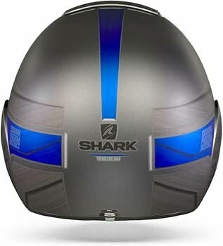 Shark Street Drak helm - Tribute RM mat zilver blauw - Maat XS 
