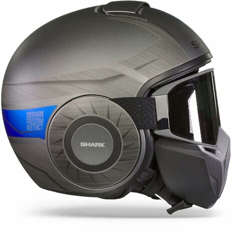 Shark Street Drak helm - Tribute RM mat zilver blauw - Maat XS 