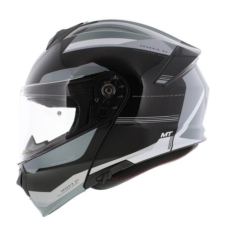 MT Genesis SV systeemhelm Raccoon glans zwart grijs