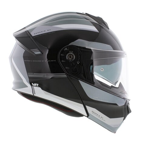 MT Genesis SV systeemhelm Raccoon glans zwart grijs