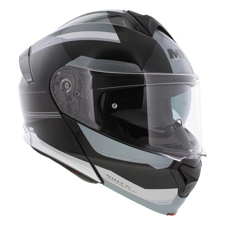 MT Genesis SV systeemhelm Raccoon glans zwart grijs