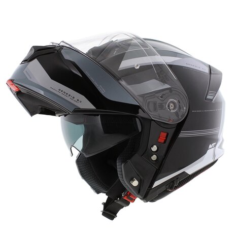 MT Genesis SV systeemhelm Raccoon glans zwart grijs