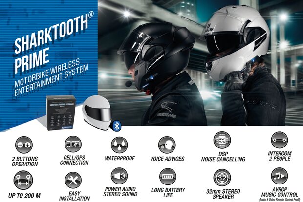Shark Sharktooth Prime Bluetooth Communicatiesysteem