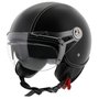 MT Soul Retro helm leer zwart