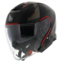 MT Thunder 3 SV Jet helm Bow mat zwart rood