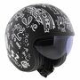LS2 OF599 Spitfire II helm Tribal mat zwart wit