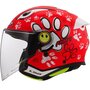 LS2 OF622 Funny II Paws rood kinder jethelm
