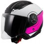 LS2 OF616 Airflow II jethelm Cover wit roze - Maat XS