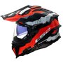 LS2 MX701 Explorer Carbon Adventure helm Trick wit rood