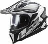 LS2 MX701 Explorer Adventure helm Alter mat zwart wit