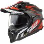 LS2 MX701 Explorer Adventure helm Spire zwart titanium rood