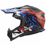 LS2 MX708 Fast II crosshelm Grotesk glans wit blauw rood