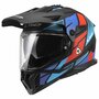 LS2 MX702 Pioneer II helm Block mat zwart rood blauw