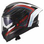 LS2 FF807 Dragon integraalhelm Subic glans wit blauw rood carbon zwart