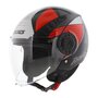 Axxis Metro S jethelm Bird glans zwart rood grijs