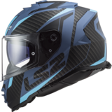 LS2 FF800 Storm motorhelm Racer mat titanium blauw_