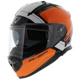Vemar Motorhelm Zephir Mars glans oranje zwart wit - Maat L_