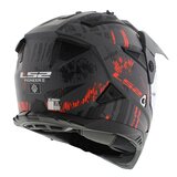 LS2 MX702 Pioneer II helm Crazy mat grijs rood_