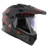 LS2 MX702 Pioneer II helm Crazy mat grijs rood_