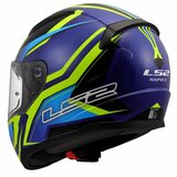LS2 FF353 Rapid II integraalhelm Flitz fluor geel blauw_