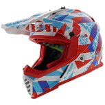 LS2 kinder crosshelm MX437 Fast EVO Mini Funky glans rood wit LS2 kinder crosshelm MX437 Fast EVO Mini Funky glans rood wit
