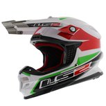 LS2 MX456 Tuareg crosshelm glans rood groen LS2 MX456 Tuareg crosshelm glans rood groen