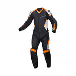 Macna Hyper 2-delig Leren combi motor overall zwart oranje Macna Hyper 2-delig Leren combi motor overall zwart oranje