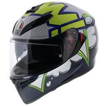 AGV K3 SV Motorhelm Bubble GT4 blauw wit geel AGV K3 SV Motorhelm Bubble GT4 blauw wit geel