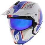 MT Streetfighter SV Twin helm Glans Wit Blauw Rood MT Streetfighter SV Twin helm Glans Wit Blauw Rood