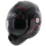 ROOF Desmo Systeemhelm Storm Mat Zwart Titanium Rood ROOF Desmo Systeemhelm Storm Mat Zwart Titanium Rood